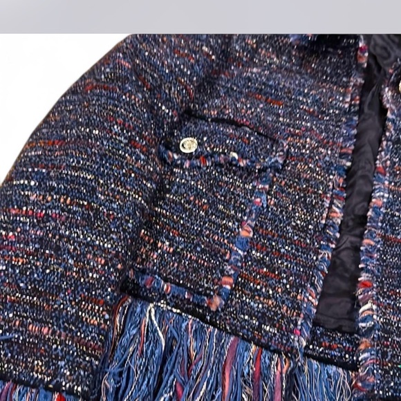 Multicolor Fringe Tweed Jacket - Picture 6 of 11